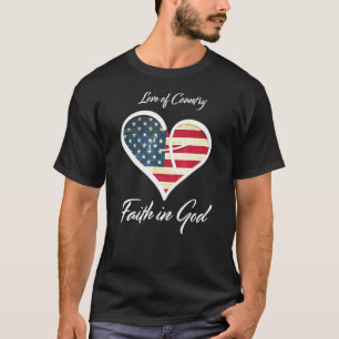 Camiseta Fé Cristã Patriota em Deus Cruel Americano