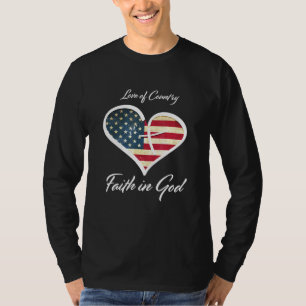 Camiseta Fé Cristã Patriota em Deus Cruel Americano
