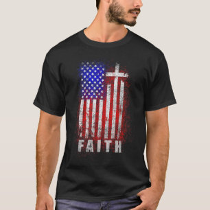 Camiseta Fé Cristã Patriótica Amor Jesus Bandeira Americana