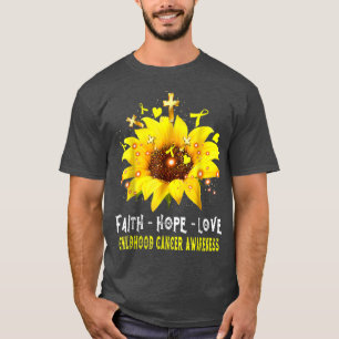 Camiseta Fé de consciência Cancer de infância Esperança Ama