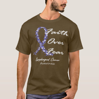 Camiseta Fé De Consciência Do Cancer Esofágico Sobre O Medo