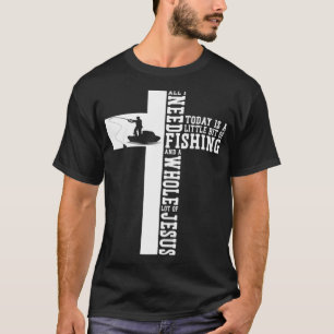 Camiseta Fé de Pesca Jesus Cruzando Cristão Tudo o que pr