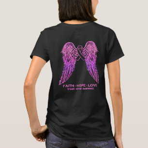 Camiseta Fé do Cancer da Mama Esperança Amar Consciência