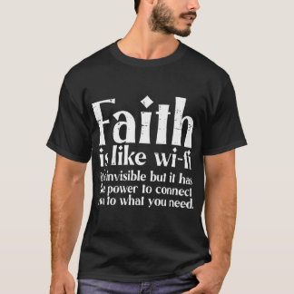 Camiseta Fé É Como Deus Wifi Jesus Cristão Religioso