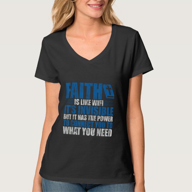 Camiseta Fé é como Wifi, é invisível mas... (Frente)