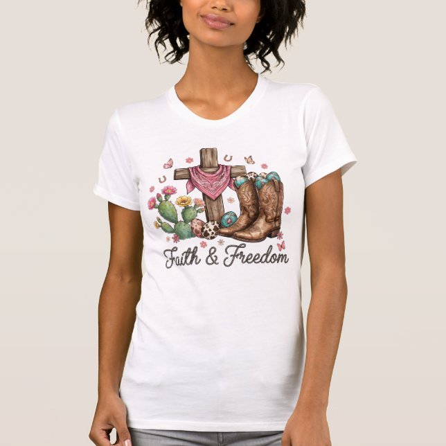 Camiseta Fé e Liberdade Ocidental  (Frente)