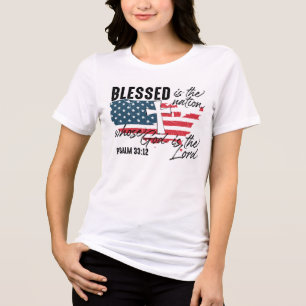 Camiseta Fé e Liberdade: Salmo 33:12