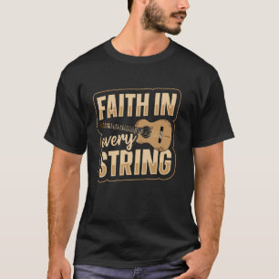 Camiseta Fé em cada corda Design para um violão cristão