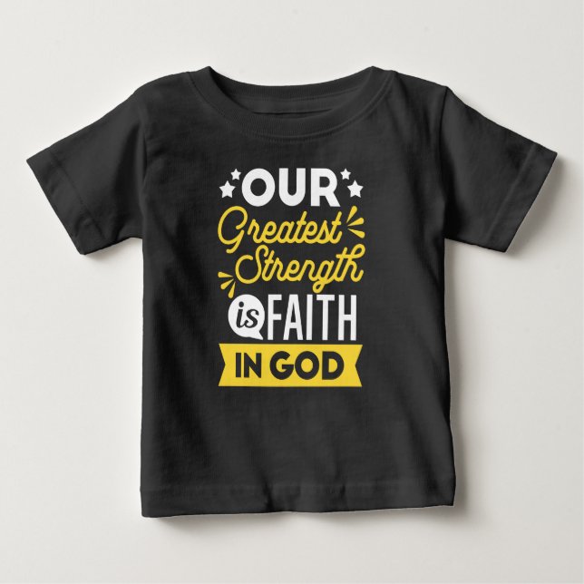 Camiseta Fé em Deus – Nossa Maior Força Citação (Frente)