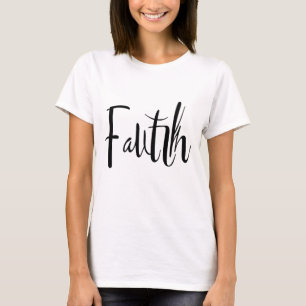 Camiseta "Fé" em estilo simples e engraçado