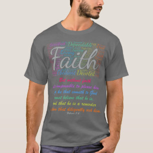 Camiseta FÉ EM JESUS Hebrews 116 Bíblia cristã Verse