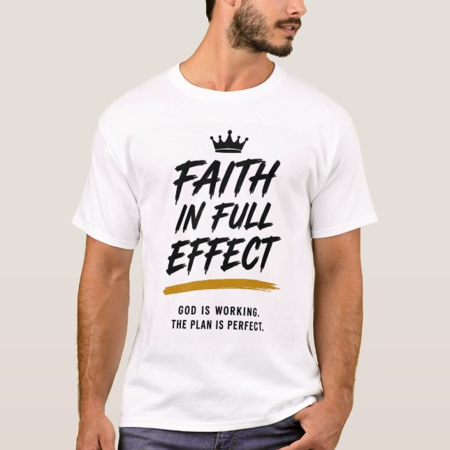 Camiseta FÉ EM PLENO EFEITO — Premium Inspirador  (Frente)