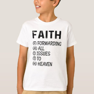 Camiseta Fé Encaminhando Todos Os Problemas Para O Céu, Ins