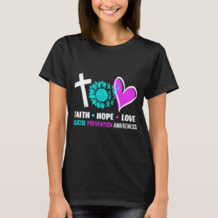 Camiseta Fé Esperança Amor Apoio Prevenção Conscientização