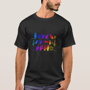 Camiseta Fé Esperança Amor ASL Língua de Sinais Americana C