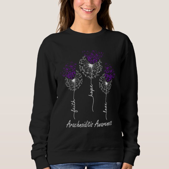Camiseta Fé Esperança Amor Conscientização da Arachnoidite (Frente)