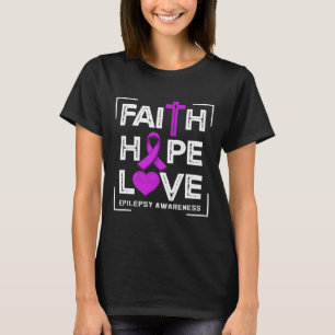 Camiseta Fé Esperança Amor Conscientização da Epilepsia