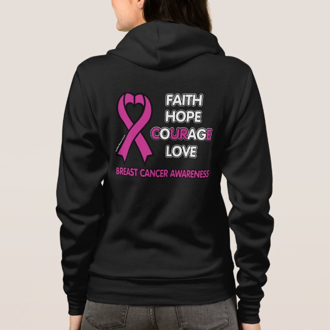 Camiseta Fé Esperança Coragem Amor... Cancer De Mama (Verso)