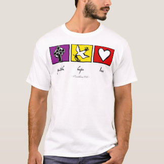 Camiseta fé, esperança e amor