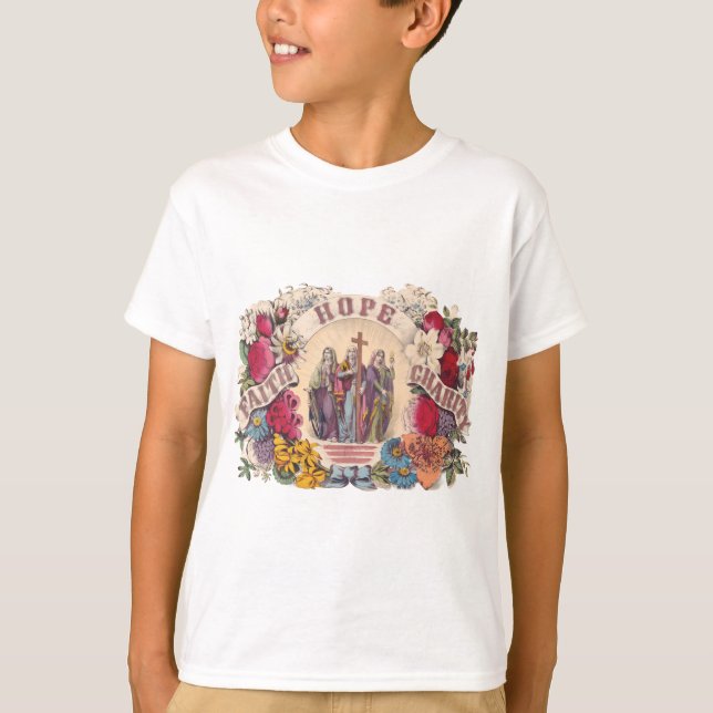 Camiseta Fé, esperança e caridade virtudes teológicas (Frente)