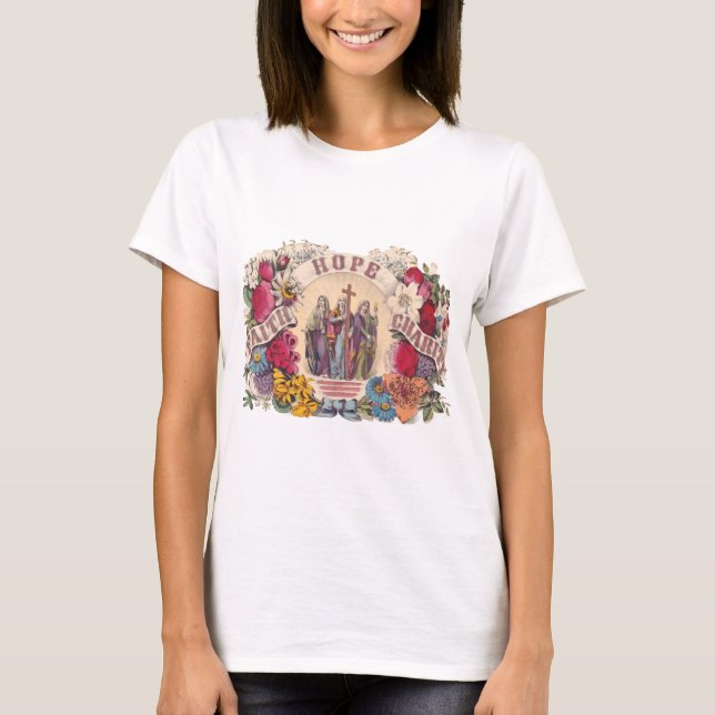Camiseta Fé, esperança e caridade virtudes teológicas (Frente)