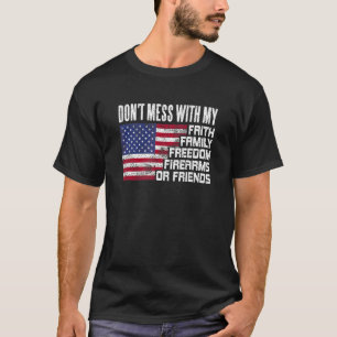 Camiseta Fé Família Liberdade Armas Amigos Americano Crista