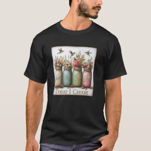 Camiseta Fé Floral Esperança Amor Alegria Pássaro Flor Jarr
