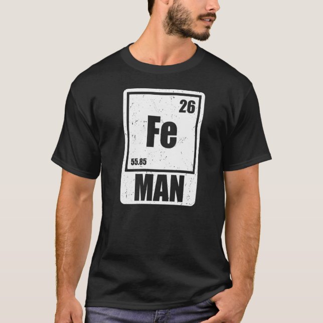 Camiseta Fe Iron Science Elements Chemist Science Premium (Frente)