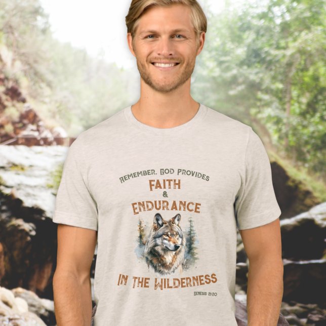 Camiseta Fé Lobo Cristã (Criador carregado)