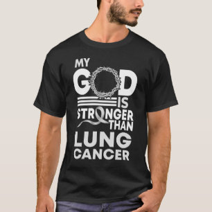 Camiseta Fé Meu Deus É Mais Forte Que Cancer Pulmonar