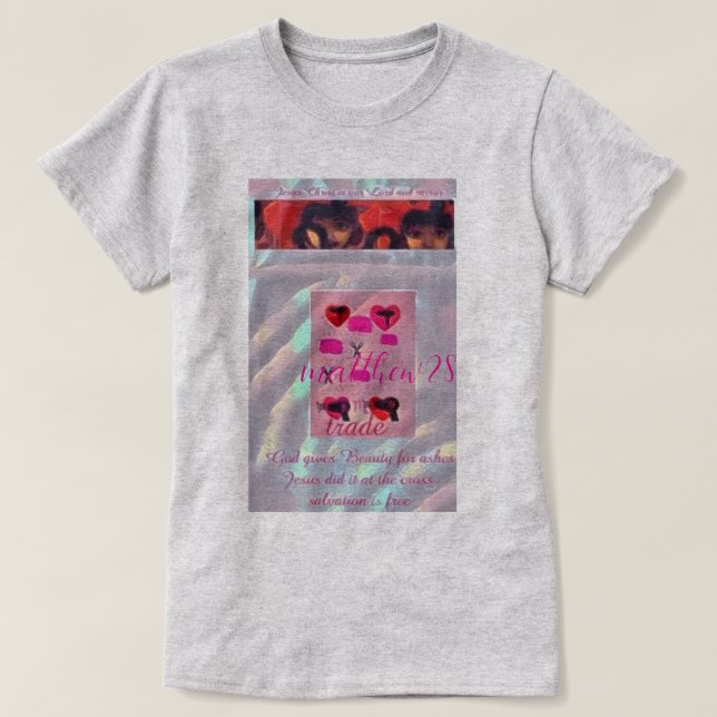 Camiseta fé, mulheres, beleza (Frente do Design)