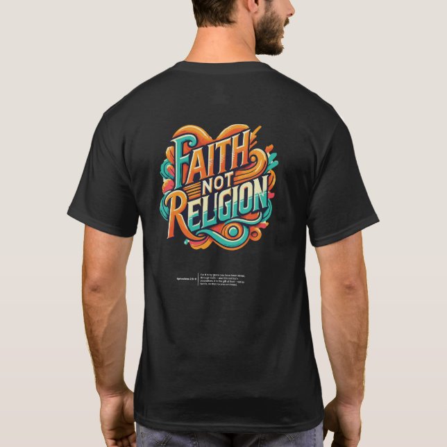CAMISETA FÉ NÃO RELIGIÃO V2 (Verso)