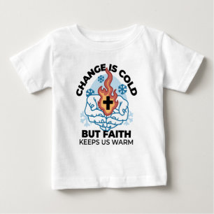 Camiseta Fé nos mantém aquecidos - Uplifando a Trabalho de