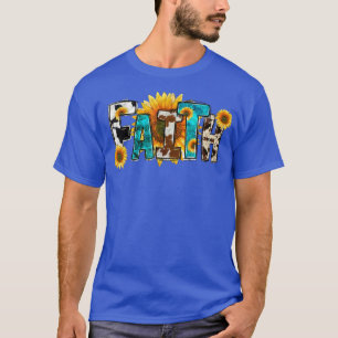 Camiseta Fé Ocidental Vaca Fazenda Cristã Girassol Jesus L