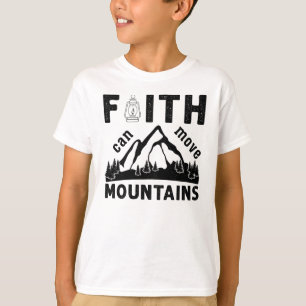 Camiseta Fé pode mover montanhas Bíblia verso
