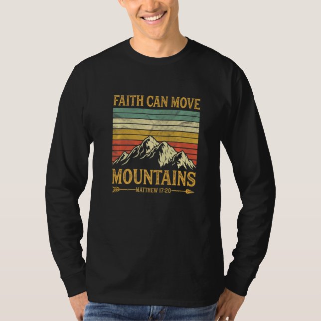 Camiseta Fé Pode Mover Montanhas Mulheres Crianças Religios (Frente)