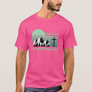Camiseta Fé Pode Mover Montanhas Posições Religiosas Cristã