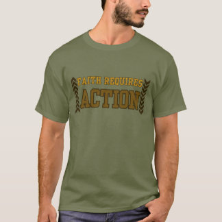 Camiseta Fé Requer Ação Inspiração Cristã