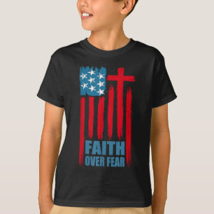 Camiseta Fé Sobre a Oração de Medo América Orgulho NÓS Band
