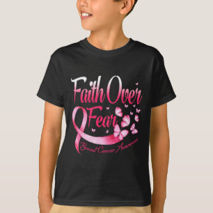 Camiseta Fé Sobre Medo Amor Ama Mama Conhecimento do Cancer
