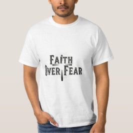 Camiseta "Fé sobre Medo" com Cruz Radiante