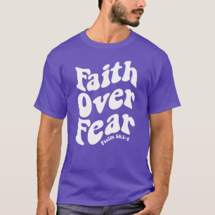 Camiseta Fé sobre Medo - Escritura Retro Inspiracional