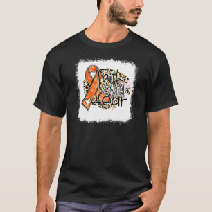 Camiseta Fé Sobre Medo Laranja Fita Leopardo Adhd Awarene