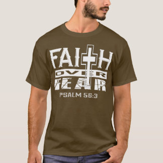 Camiseta Fé Sobre Medo Salm 563 Cristão Inspiracional
