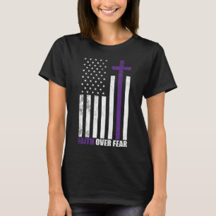 Camiseta Fé Sobre Medo Vintage Bandeira Americana Christian