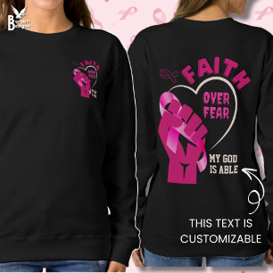 Camiseta FÉ SOBRE O MEDO A Consciência do Cancer da Mama Cr