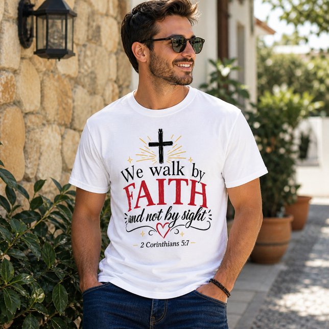 Camiseta Fé Sobre o Medo Cristão (Criador carregado)