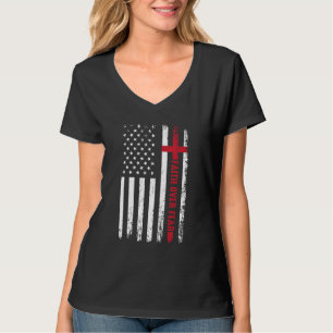 Camiseta Fé Sobre o Medo Cristão Inspirador Vintage Nós