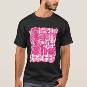 Camiseta Fé Sobre o Medo de Jesus Cancer de Mama Rosa Crist