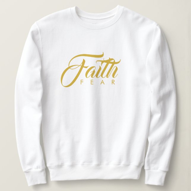 Camiseta Fé sobre o medo Dourado e branco (Frente do Design)